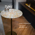 White Marble Coffee Table with Brass Inlay