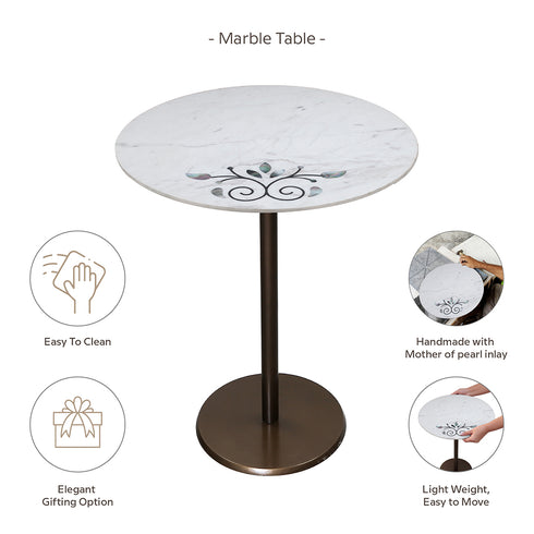 Round Table with Mother of Pearl Inlay
