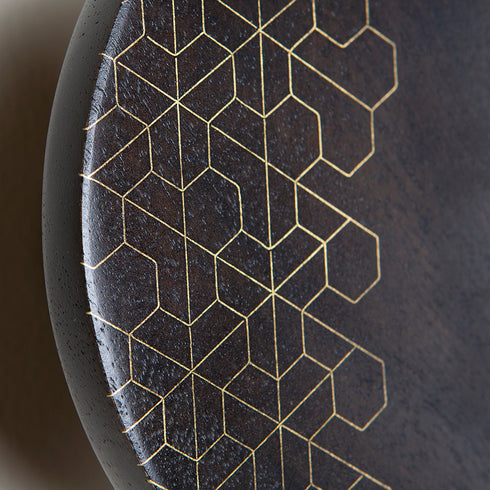 Round Wooden Wall Hook with Brass Inlay