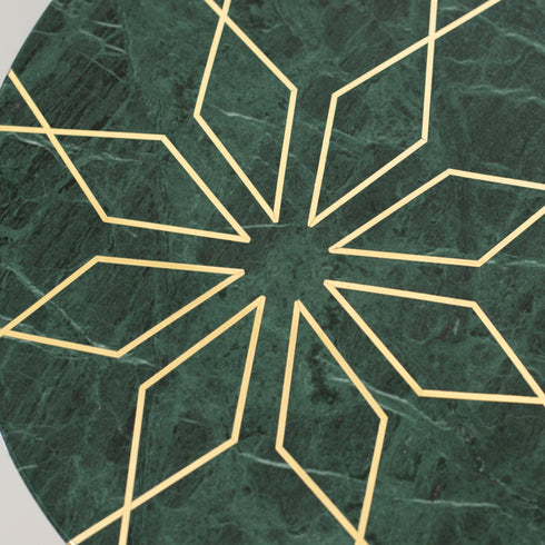 Marble Coffee Table with Brass Inlay