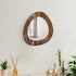 Wooden Wall Mirror with Brass Inlay