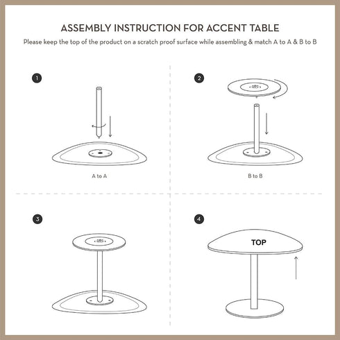 Acacia Wood Accent Table with Brass