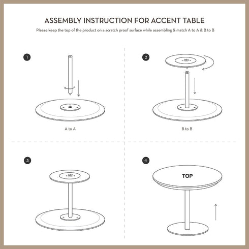 Accent Table with Flowers Motif