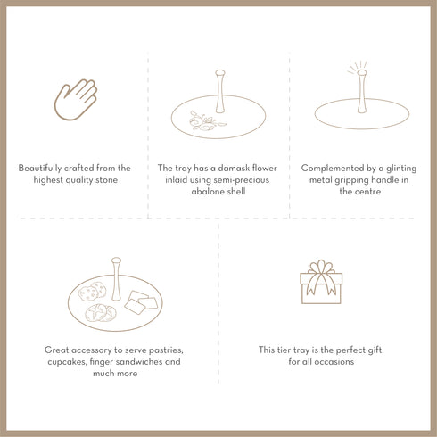 Tier Tray with Abalone Shell Inlay