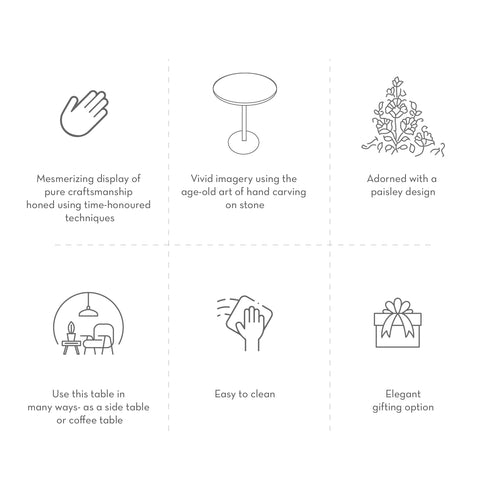 Accent Table with Paisley Design