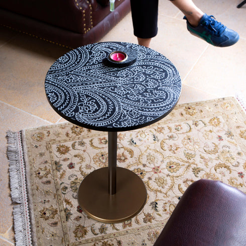 Accent Table with Paisley Design