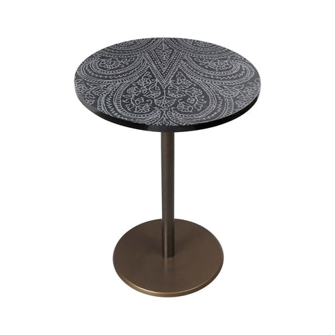 Accent Table with Paisley Design
