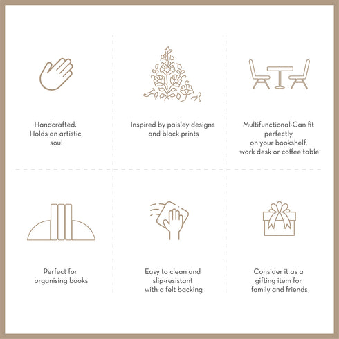 Hand Engraved Black Stone Bookends