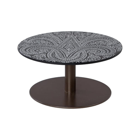 Engraved Cake Stand in Black Limestone