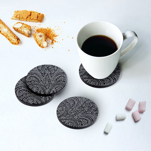 Hand Engraved Round Coasters (Set of 4)