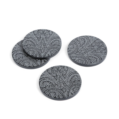 Hand Engraved Round Coasters (Set of 4)