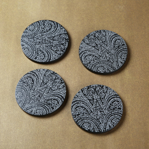 Hand Engraved Round Coasters (Set of 4)