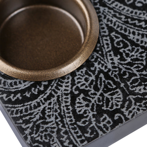Hand Engraved Stone Tea Light Holder