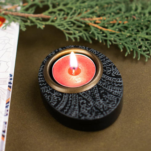 Engraved Oval Candle Holder