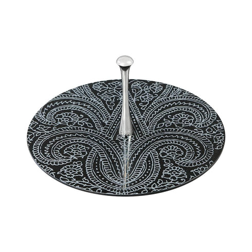 Black Engraved Single Tier Tray