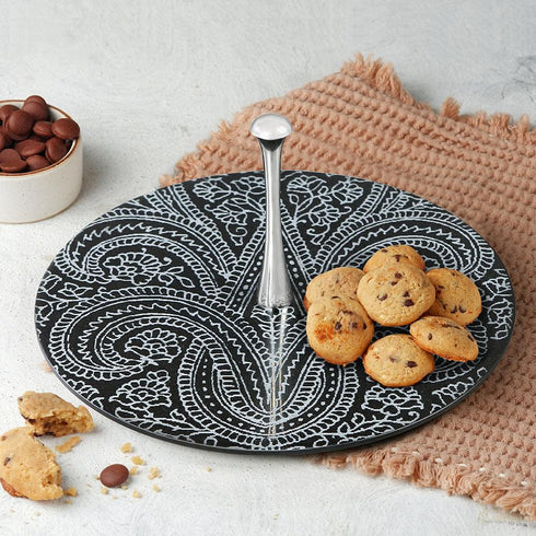 Black Engraved Single Tier Tray