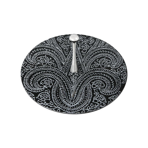 Black Engraved Single Tier Tray