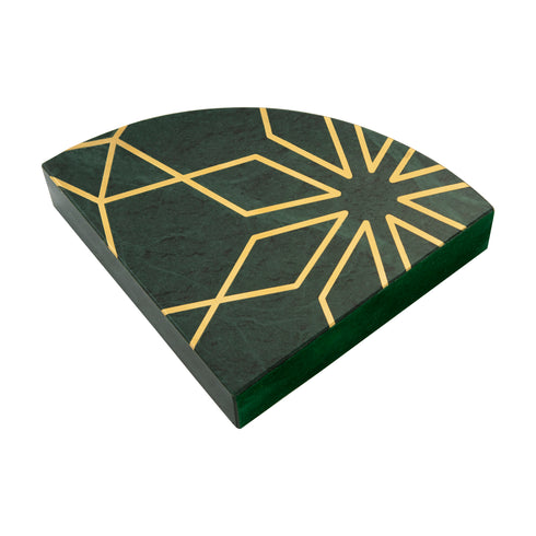 Geometria Marble Bookends with Brass Inlay
