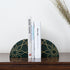 Geometria Marble Bookends with Brass Inlay