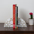 White Marble Geometria Bookends with Brass Inlay