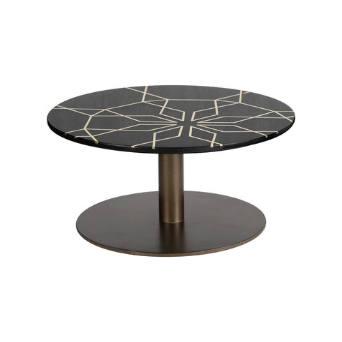 Black Cake Stand with Geometria Brass Inlay