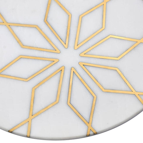 Cake Stand with Geometria Brass Inlay