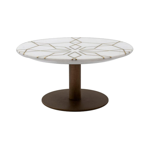 Cake Stand with Geometria Brass Inlay