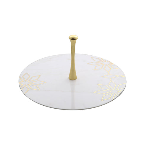 White Marble and Brass Tier Tray, White Marble Pastry Stand