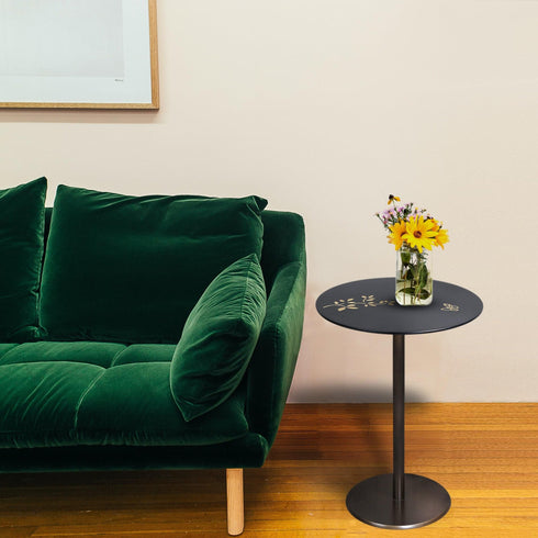 Accent Table with Flowers Motif