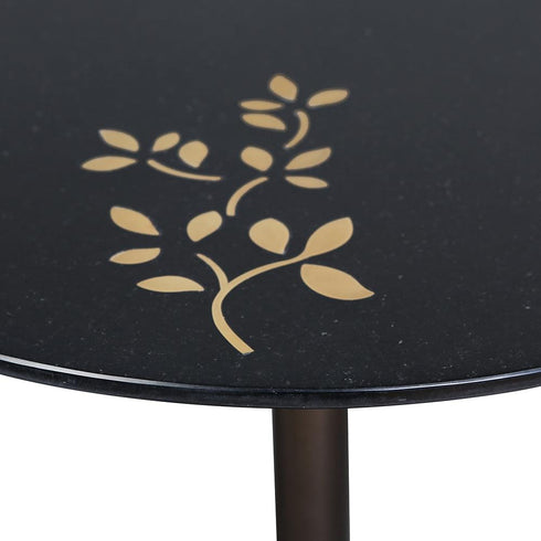 Accent Table with Flowers Motif