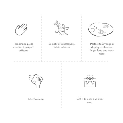 Black Lazy Susan with Brass Inlay