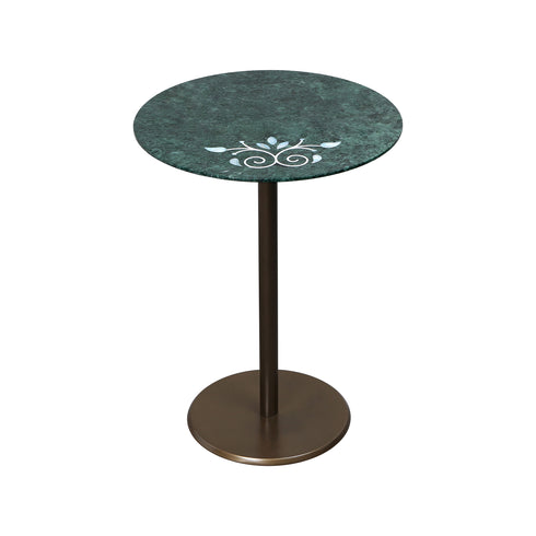 Green Marble Accent Table with Mother of Pearl