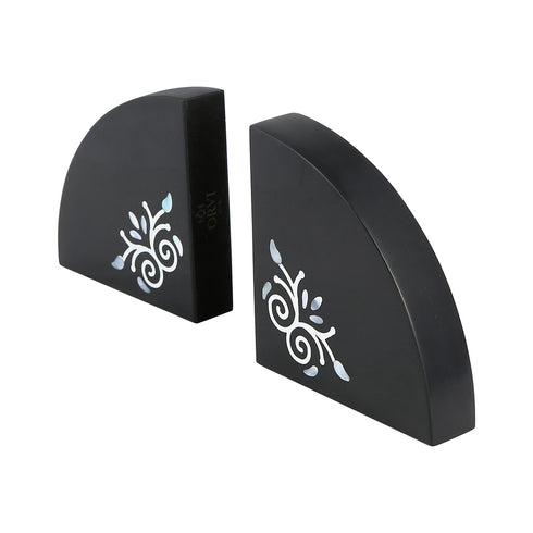 Set of Bookend with Mother of Pearl Inlay
