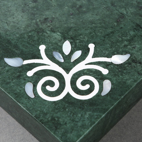 Marble Bookends with Mother of Pearl Inlay