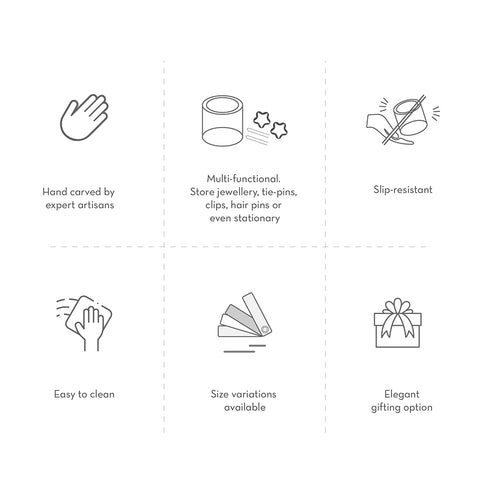 White Marble Small Trinket Box with Damask Motif