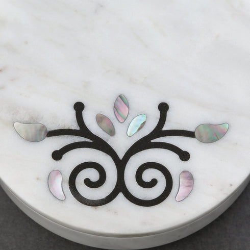 Marble Trinket Box with Mother of Pearl Inlay