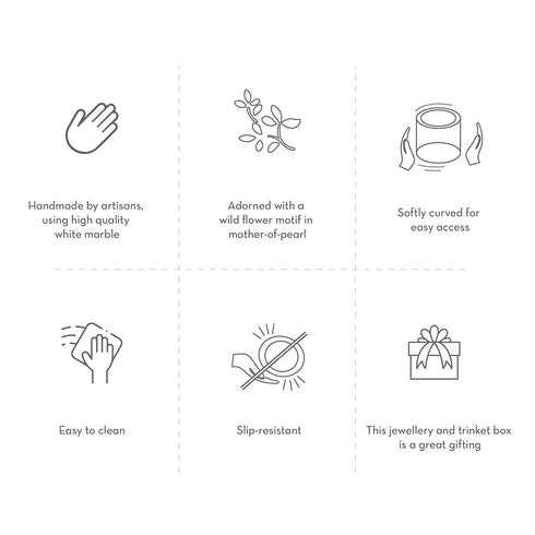 Marble Trinket Box with Mother of Pearl Inlay