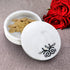 Large White Marble Trinket Box with Damask Motif