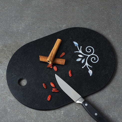 Stone Cutting Board with Abalone Shell Inlay
