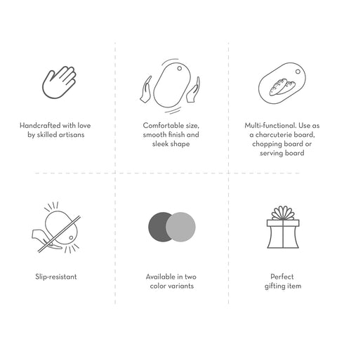 Stone Chopping Board with Abalone Shell Inlay