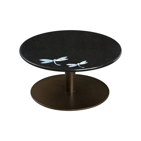 Handmade Black Cake Stand with Abalone Shell Inlay
