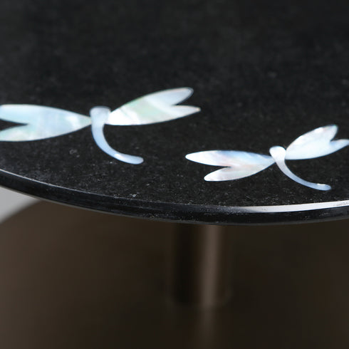 Handmade Black Cake Stand with Abalone Shell Inlay