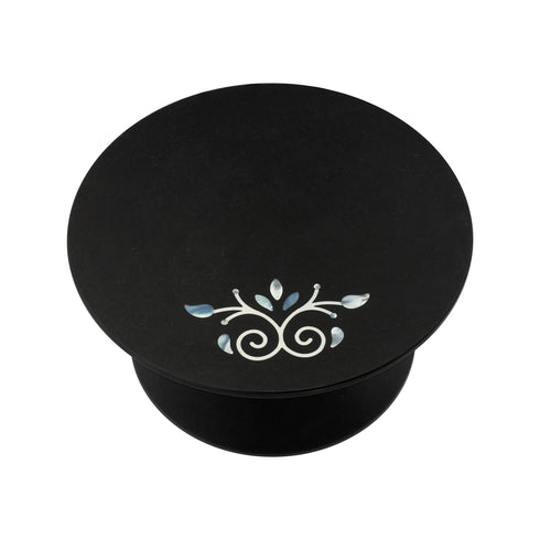 Black Cake Stand with Semi-Precious Inlay