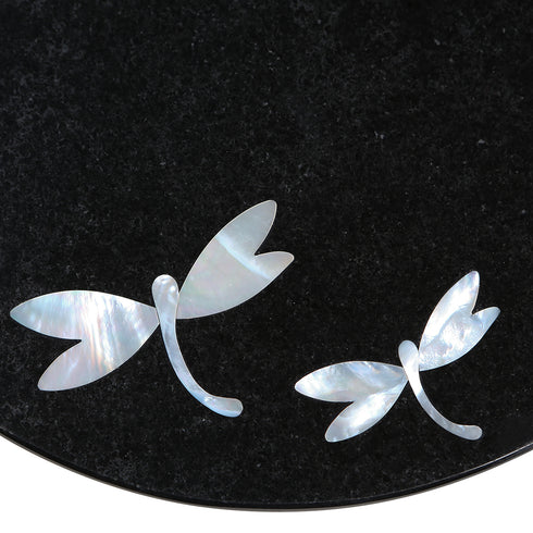 Handmade Black Cake Stand with Abalone Shell Inlay