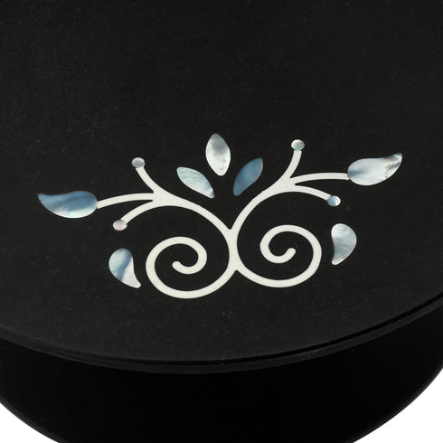 Black Cake Stand with Semi-Precious Inlay