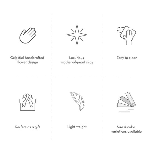 Black Cake Stand with Semi-Precious Inlay