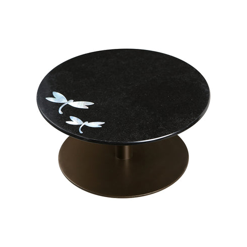 Handmade Black Cake Stand with Abalone Shell Inlay