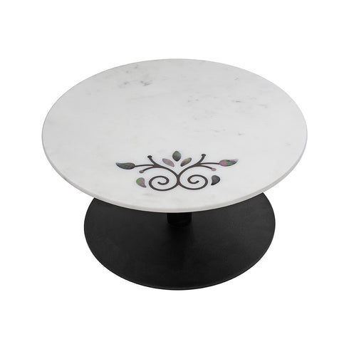 Marble Cake Stand with Mother of Pearl Inlay