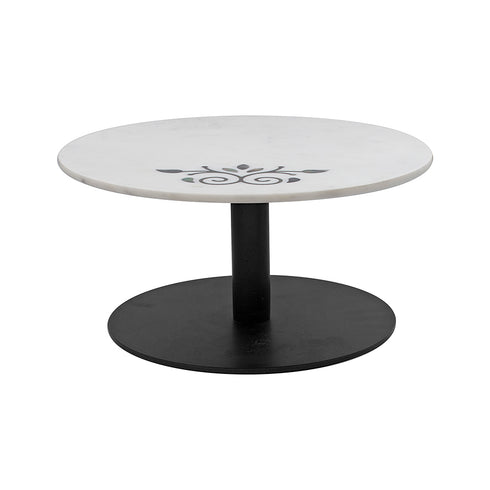 Marble Cake Stand with Mother of Pearl Inlay