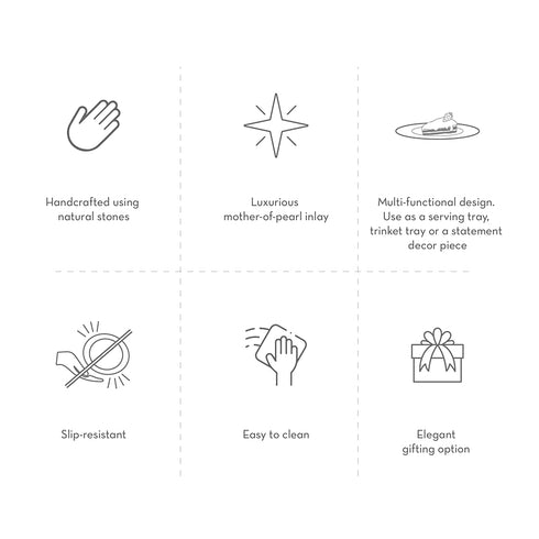 Stone Serving Platter with Mother of Pearl Inlay